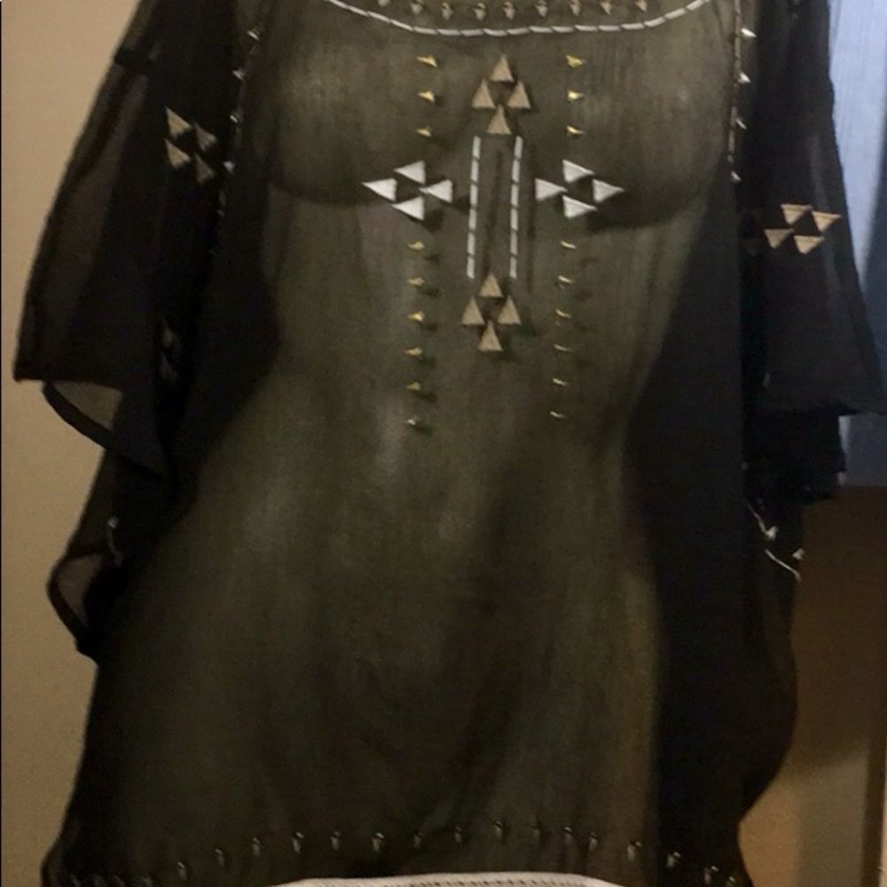 NWT Lane Bryant Black Sheer Bat Wing Top